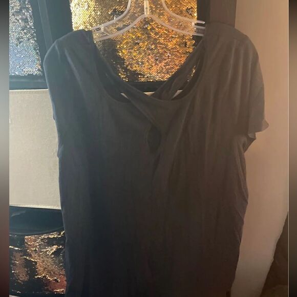 Black 1xl 14/16 short sleeve LB active plus tee t shirt top blouse - Picture 3 of 3